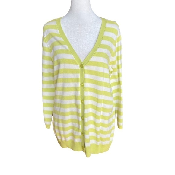 PENDLETON Lime Green Striped Cardigan - Picture 1 of 5